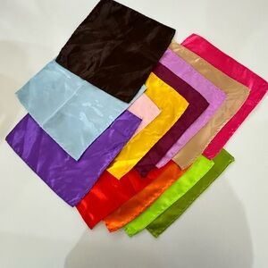Colorful Satin Pocket Square Set